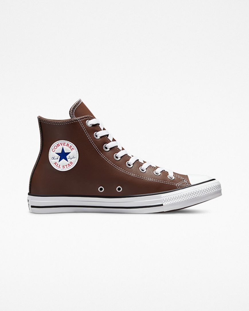 Zapatillas Altas Converse Chuck Taylor All Star Faux Cuero Hombre Blancas Negras | PE 4P70E2